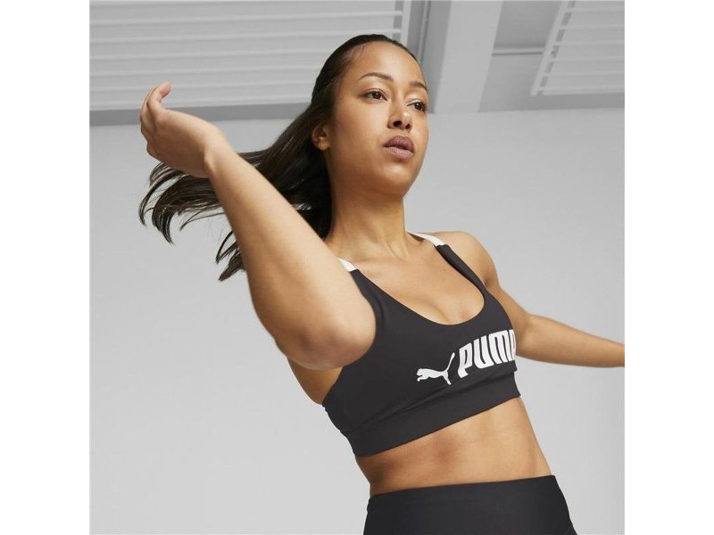 Спортен Сутиен Puma Черен Бял Многоцветен