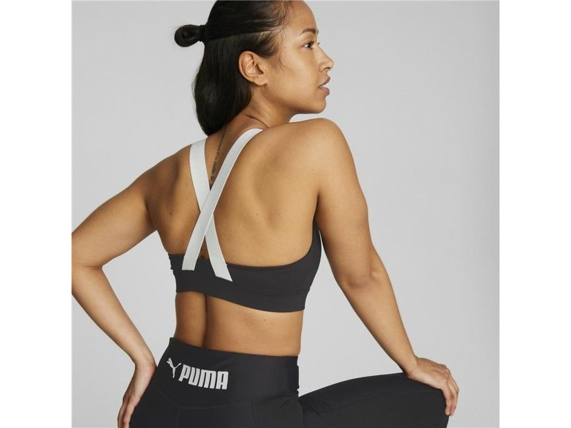 Спортен Сутиен Puma Черен Бял Многоцветен