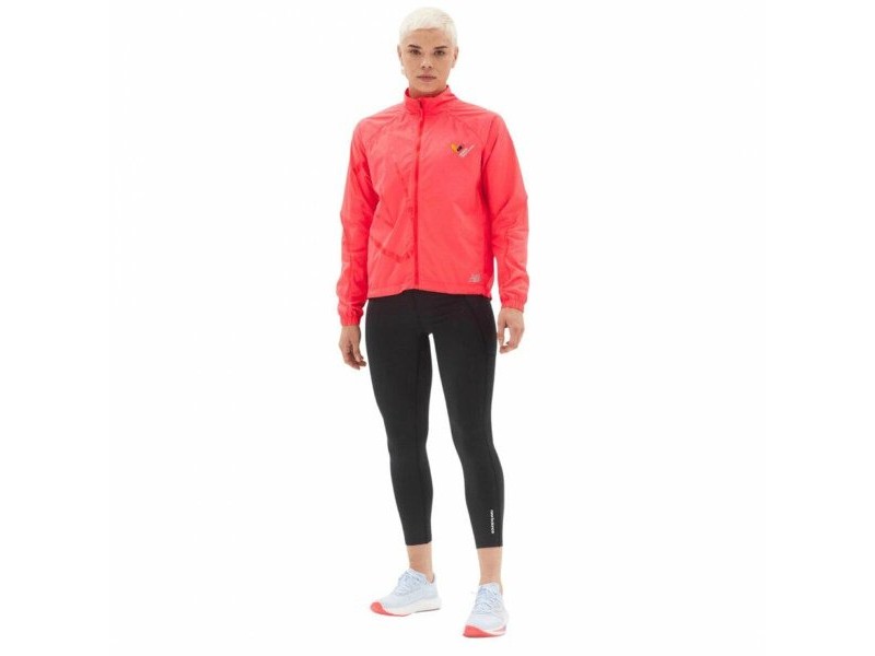 Женско Спортно Яке New Balance  Printed Impact Run Оранжев