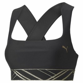 Спортен Сутиен Puma Mid Impact Deco Glam Черен