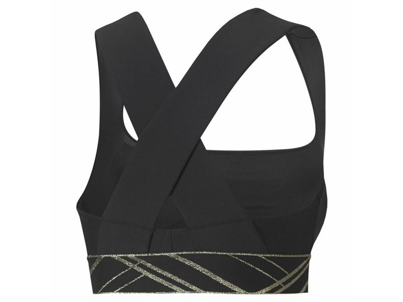 Спортен Сутиен Puma Mid Impact Deco Glam Черен Спортен Сутиен Puma Mid Impact Deco Glam Черен