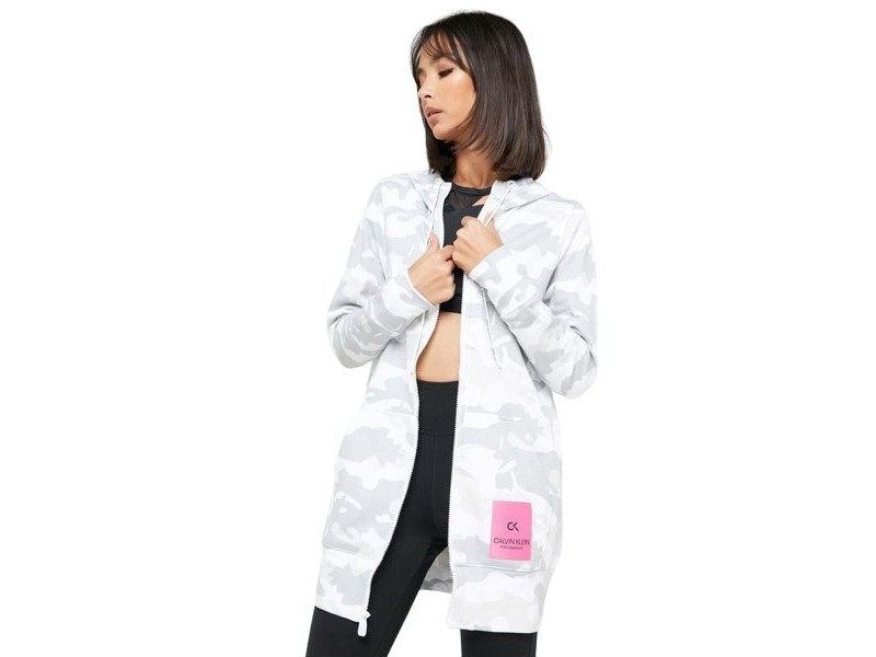Женско Спортно Яке Calvin Klein Full Zip Бял