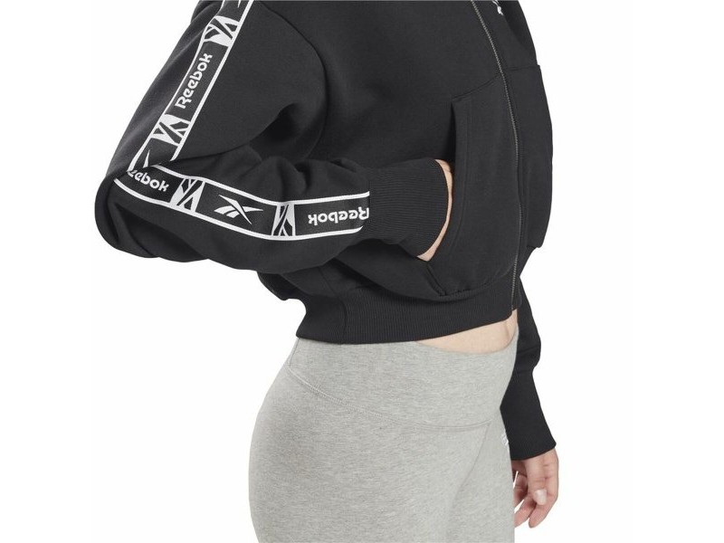 Женско Спортно Яке Reebok Tape Pack Full Zip Черен