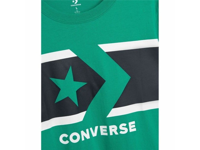 Детски Тениска с къс ръкав Converse Stripe Star Chevron  Зелен