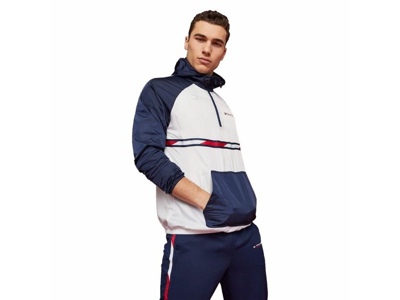 Мъжко Спортно Яке Tommy Hilfiger Colour-Blocked Тъмно синьо