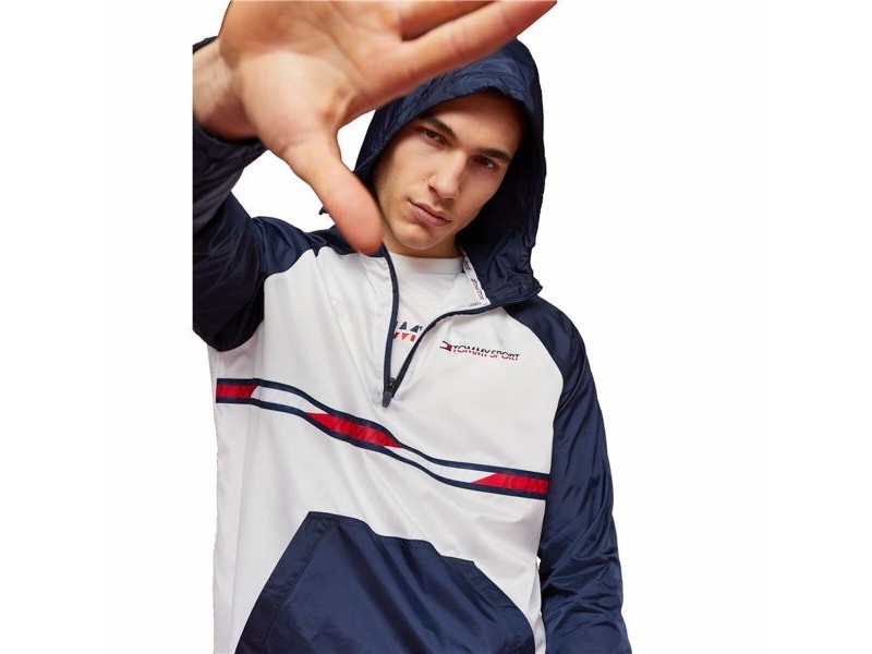 Мъжко Спортно Яке Tommy Hilfiger Colour-Blocked Тъмно синьо