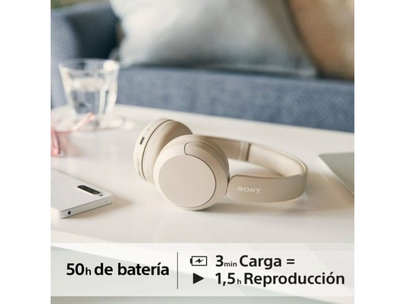 Блутут слушалки Sony WHCH520C.CE7 Сметана NaN –  BB Слушалки