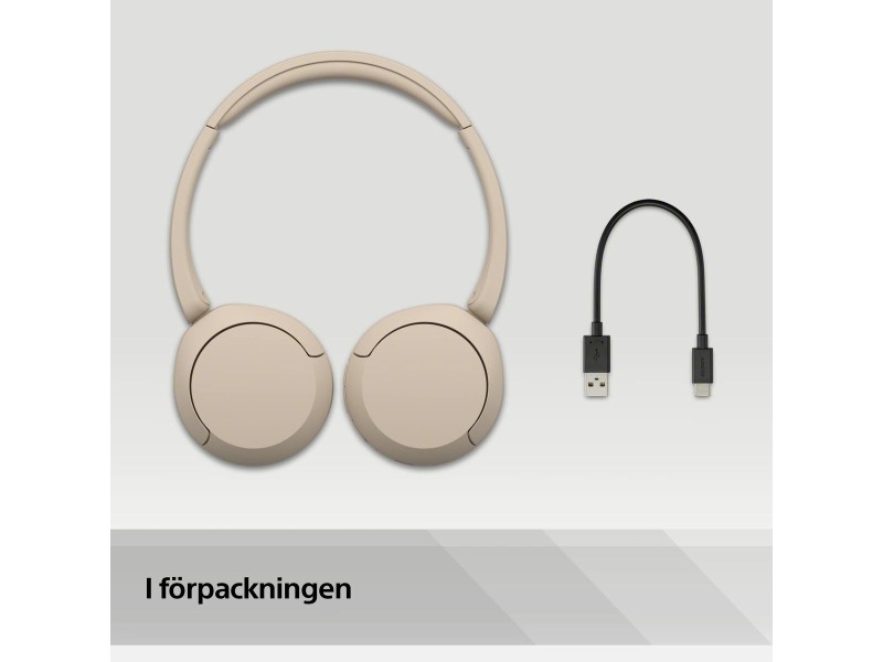 Блутут слушалки Sony WHCH520C.CE7 Сметана NaN –  BB Слушалки