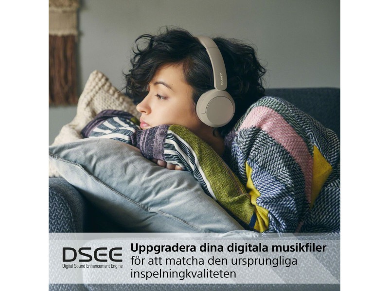 Блутут слушалки Sony WHCH520C.CE7 Сметана NaN –  BB Слушалки