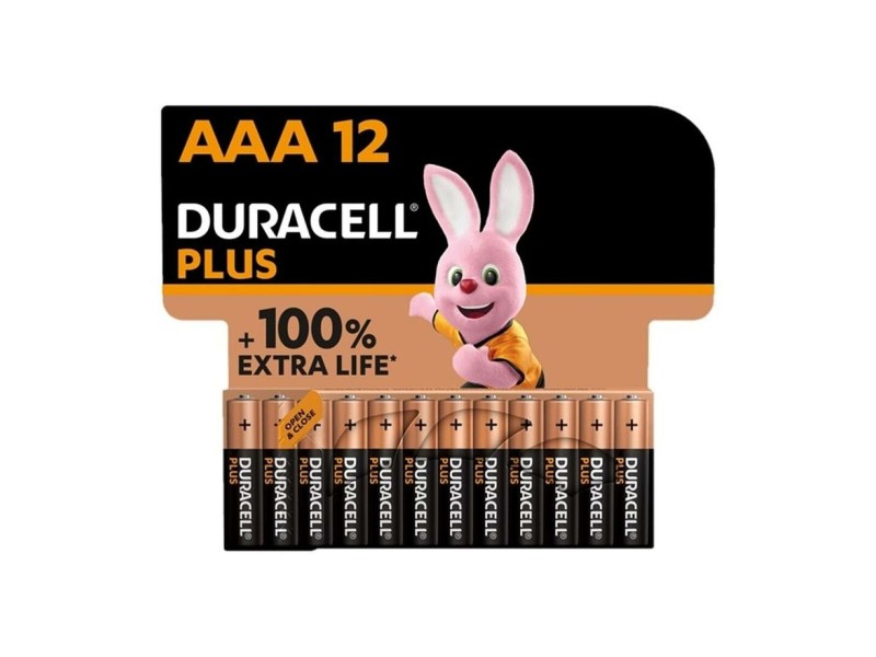 LR03 Алкални батерии DURACELL PLUS 1,5 V AAA 12 Части (12 броя) NaN –  BB Батерии