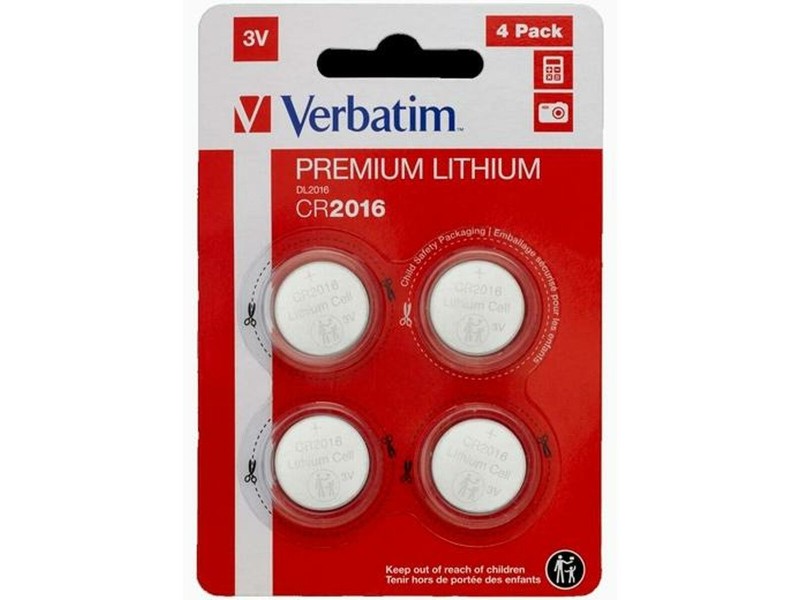 Литиеви кръгли батерии Verbatim 3 V CR2016 4 Части (20 броя) NaN –  BB Батерии
