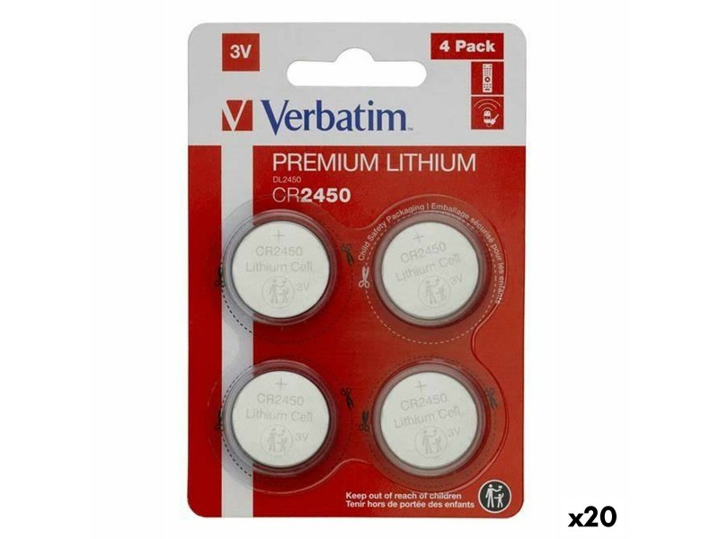 Литиеви кръгли батерии Verbatim CR2450 (4 Части) (20 броя) NaN –  BB Батерии