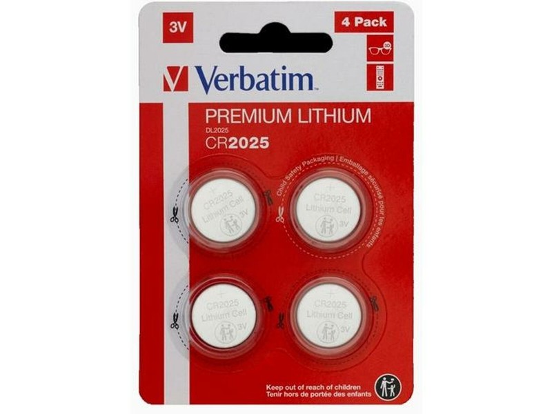 Литиеви кръгли батерии Verbatim 3 V CR2025 4 Части (20 броя) NaN –  BB Батерии