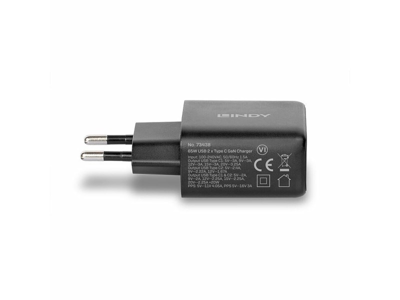 Зарядно за стена LINDY 73438 Черен 65 W NaN –  BB Мрежови зарядни