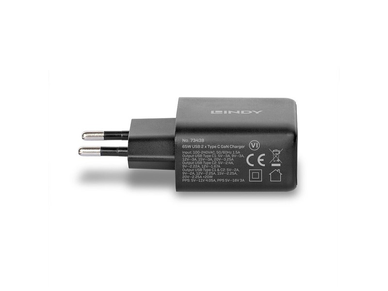 Зарядно за стена LINDY 73438 Черен 65 W NaN –  BB Мрежови зарядни