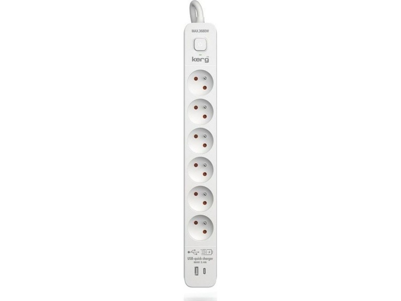 Контакт - 6 изхода с копче Kerg M02602 (3 m) NaN –  BB Ленти