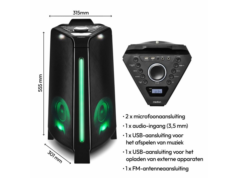 Преносими блутут колони Medion LIFE P61552 Черен NaN –  BB Преносими Bluetooth високоговорители