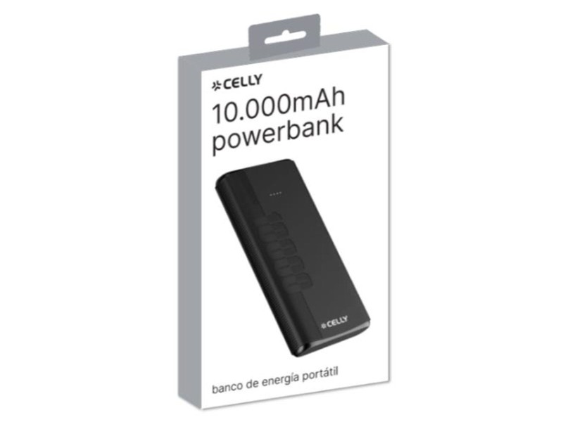 Powerbank Celly PBENERGY10SP Черен 10000 mAh NaN –  BB Преносими зарядни устройства