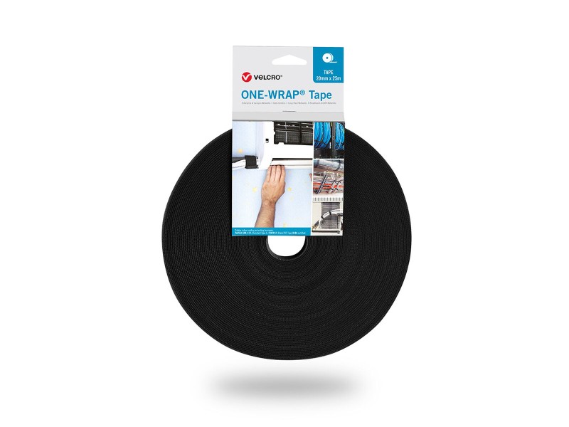 Кабелни връзки Velcro one-wrap Черен 20 mm x 25 m NaN –  BB Кабелни връзки