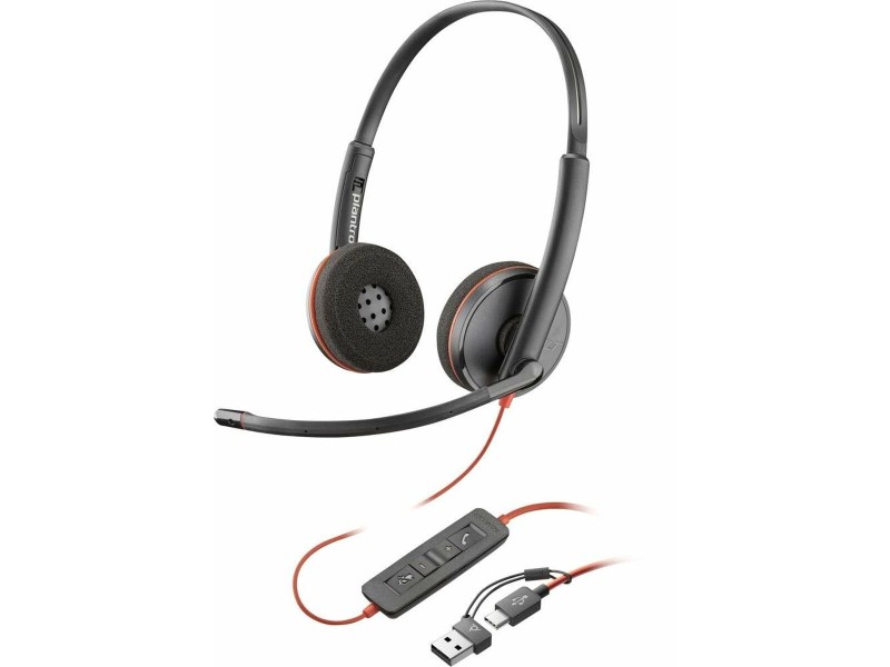 USB Cable Poly 93S87AA Черен Червен NaN –  BB Слушалки