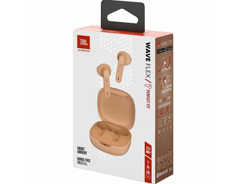 Безжични Слушалки с Кутия за Зареждане JBL Wave Flex Бежов Безжични Слушалки с Кутия за Зареждане JBL Wave Flex Бежов NaN – BB Слушалки