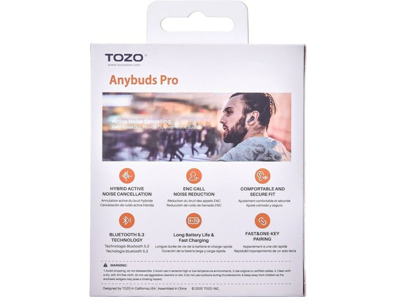 Безжични Слушалки с Кутия за Зареждане TOZO Anybuds Pro Черен Безжични Слушалки с Кутия за Зареждане TOZO Anybuds Pro Черен NaN – BB Слушалки