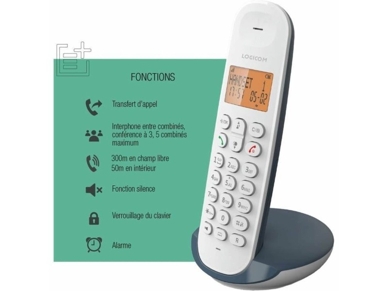Стационарен телефон Logicom DECT ILOA 150 SOLO Дъска NaN –  BB Аналогови телефони