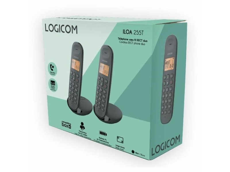 Стационарен телефон Logicom DECT ILOA 255T DUO Черен NaN –  BB Аналогови телефони