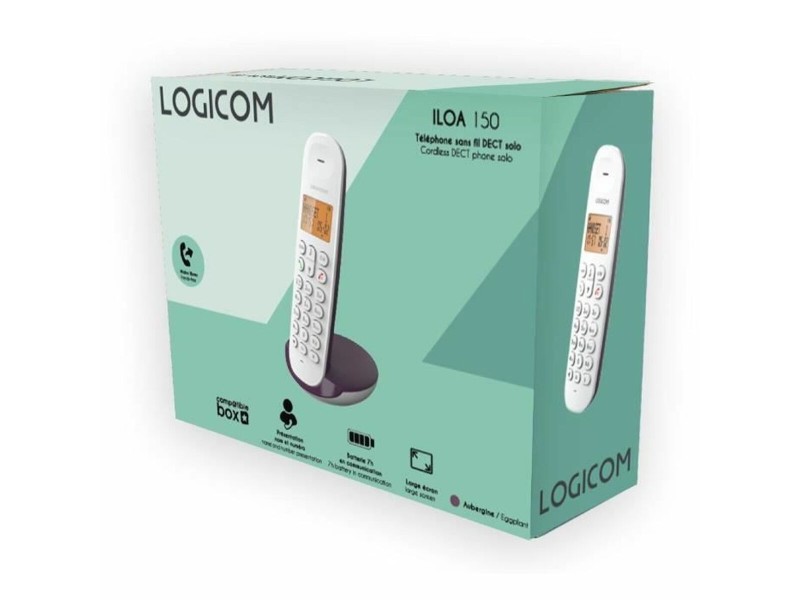Стационарен телефон Logicom DECT ILOA 150 SOLO Патладжан NaN –  BB Аналогови телефони