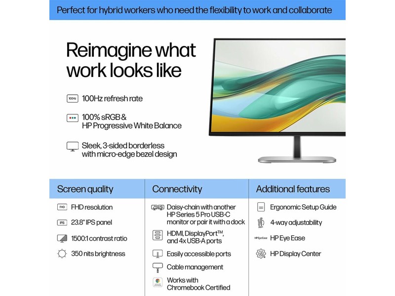 Монитор HP 9D9L6UT#ABB Full HD 23,8 NaN –  BB Монитори