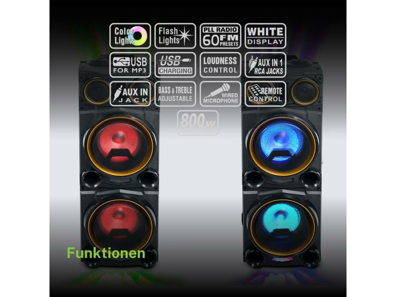 Преносими блутут колони Muse M-1988 DJ Черен NaN –  BB Компютърни високоговорители