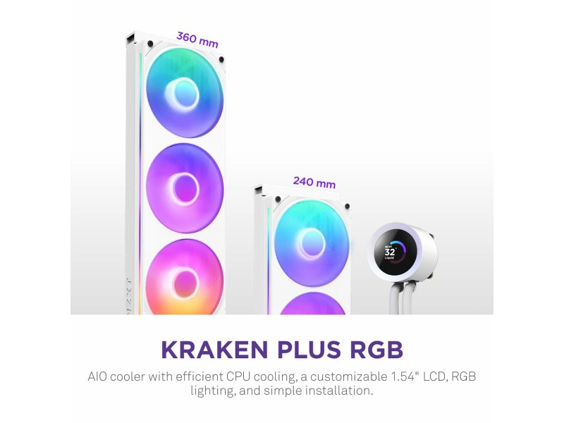 Комплект за Течно Охлаждане NZXT RL-KR360-W2 Kraken Plus 360 RGB NaN –  BB Системи за течно охлаждане