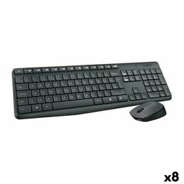 Клавиатура с мишка Logitech MK235 Черен Испанска Qwerty (8 броя)