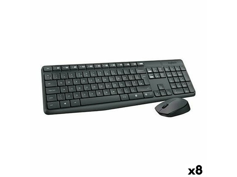 Клавиатура с мишка Logitech MK235 Черен Испанска Qwerty (8 броя) NaN –  BB Пакети клавиатура и мишка