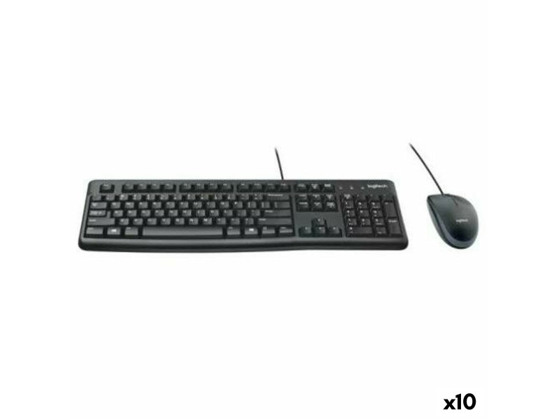 Клавиатура с мишка Logitech MK120 Черен Испанска Qwerty (10 броя) NaN –  BB Пакети клавиатура и мишка