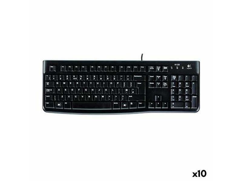 Клавиатура Logitech K120 Черен Испанска Qwerty (10 броя) NaN –  BB Клавиатури