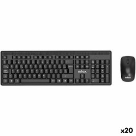 Клавиатура с мишка Nilox Черен Испанска Qwerty (20 броя)