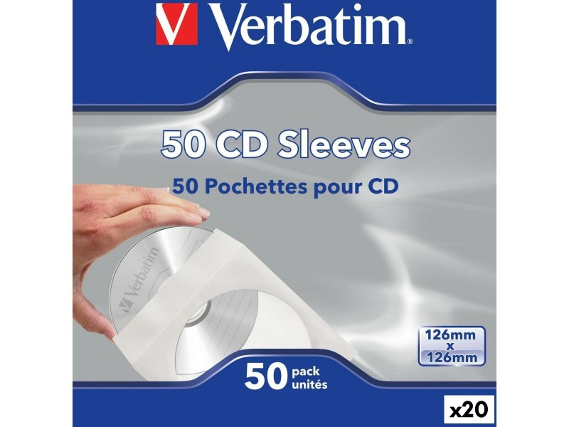 Защитен калъф Verbatim 12,6 x 12,6 cm 50 Части (20 броя) NaN –  BB Сакове и чанти за съхраняване на консумативи