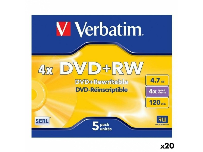 DVD+RW Verbatim 4,7 GB 4x 5 Части (20 броя) NaN –  BB DVD + RW