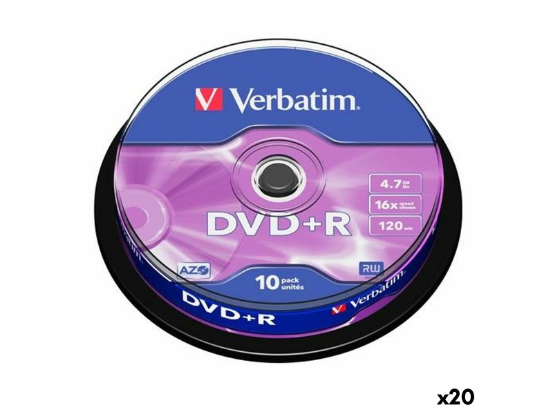 DVD+R устройство Verbatim 4,7 GB 16x 10 Части (20 броя) NaN –  BB DVD + R