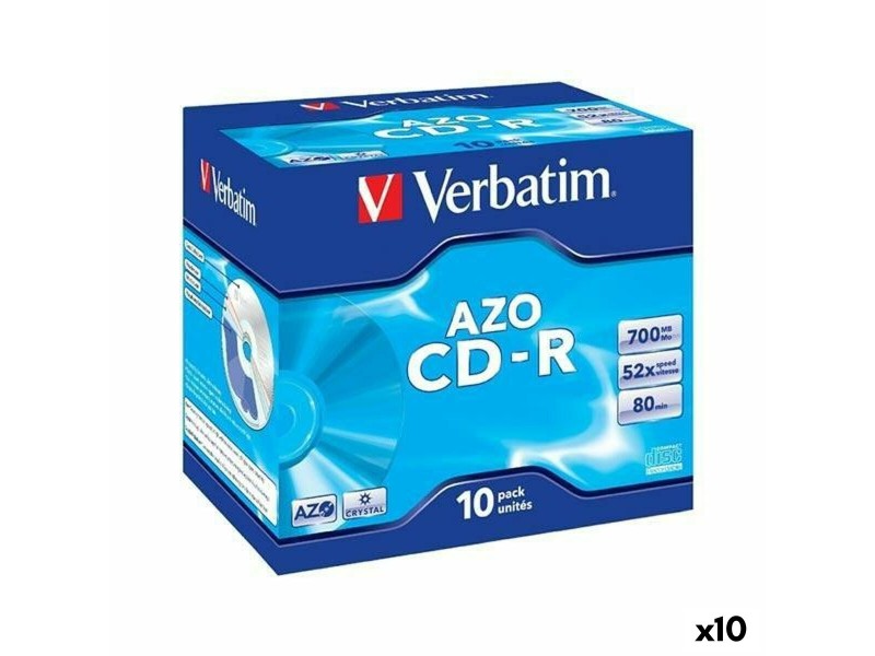 CD-R Verbatim AZO 700 MB 52x 10 Части (10 броя) NaN –  BB CD-R