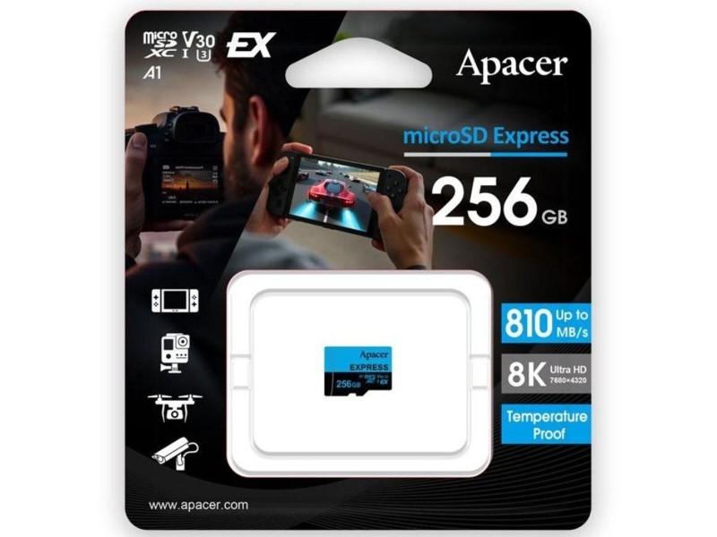 Mикро SD карта памет с адаптер Apacer UHS-I Clase 10 256 GB NaN –  BB MicroSD карти