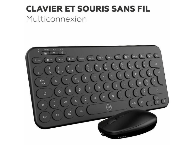 Клавиатура с мишка Mobility Lab CP420W Mini Черен AZERTY NaN –  BB Пакети клавиатура и мишка