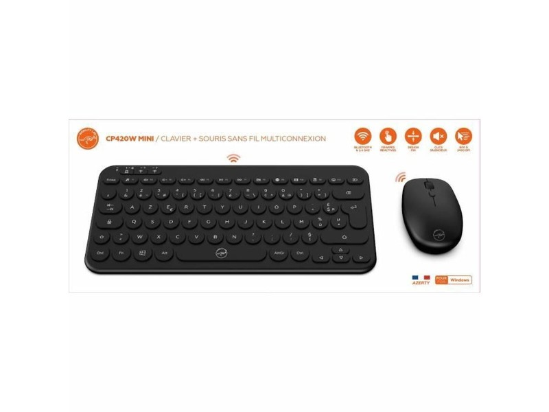 Клавиатура с мишка Mobility Lab CP420W Mini Черен AZERTY NaN –  BB Пакети клавиатура и мишка