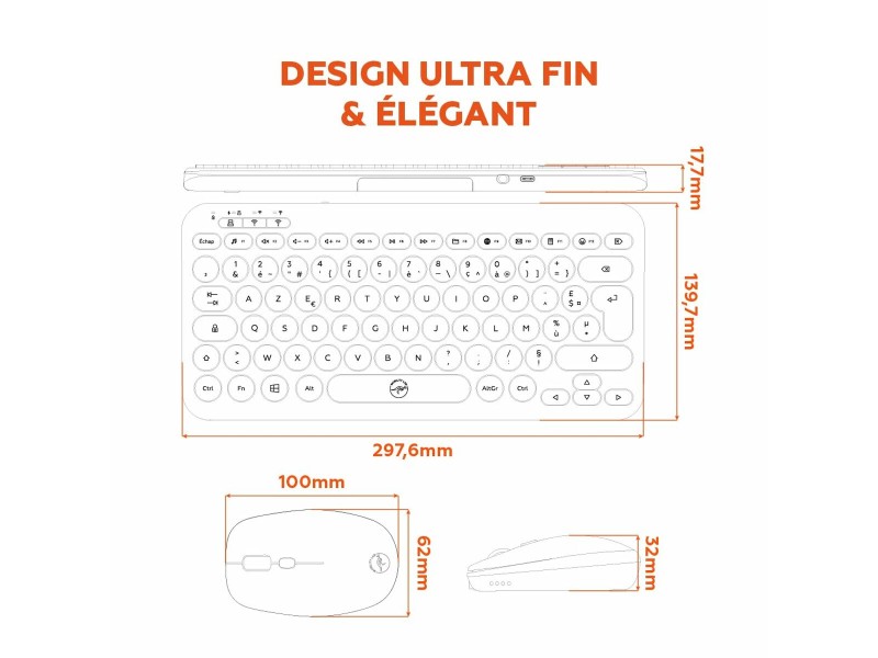 Клавиатура с мишка Mobility Lab CP420W Mini Черен AZERTY NaN –  BB Пакети клавиатура и мишка