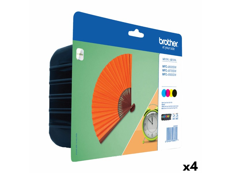 Оригиална касета за мастило Brother LC129XL/LC125XL Жълт (4 броя) NaN –  BB Касети с мастило