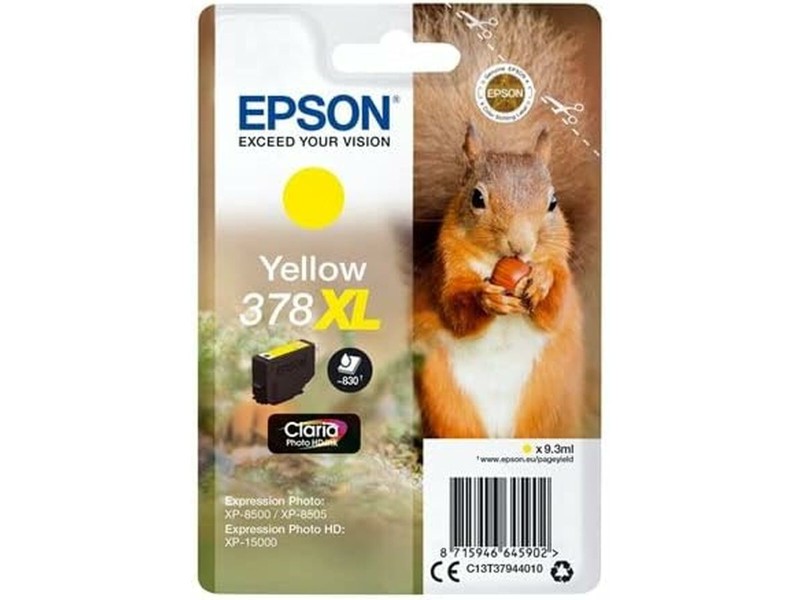 Оригиална касета за мастило Epson Nº 378XL Жълт (8 броя) NaN –  BB Касети с мастило