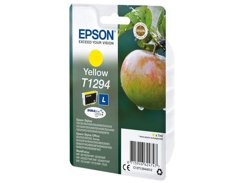 Оригиална касета за мастило Epson T1294 Жълт (10 броя) Оригиална касета за мастило Epson T1294 Жълт (10 броя) NaN – BB Касети с мастило
