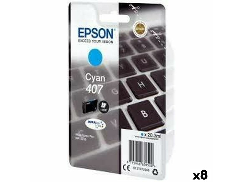 Оригиална касета за мастило Epson Nº 407 Синьо-зелен (8 броя) NaN –  BB Касети с мастило