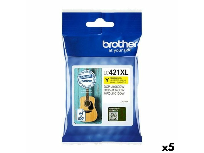 Оригиална касета за мастило Brother LC421XL Жълт (5 броя) NaN –  BB Касети с мастило
